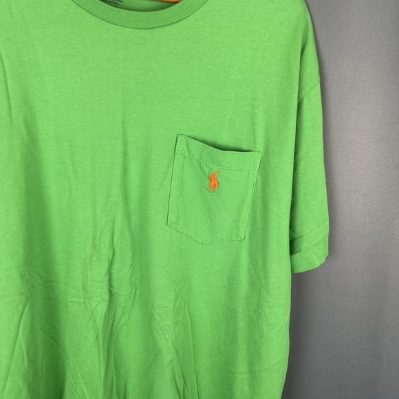 Polo‎ Ralph Lauren Front Pocket Green/Orange Horse Men's XL T-Shirt - Picture 4 of 8